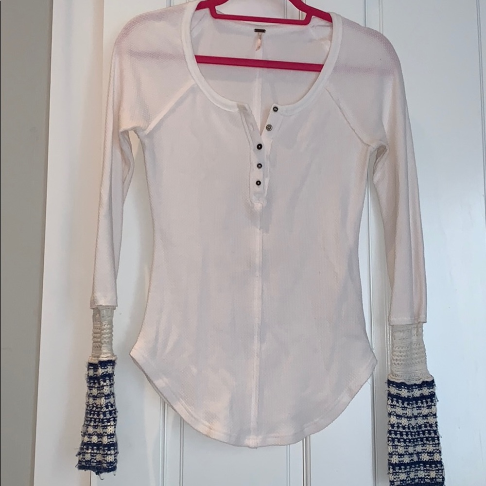 Free People white thermal shirt